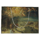 Winterlandschaft mit Dörfern Ansammlung Holz Große Geschenktüte (Rückseite)