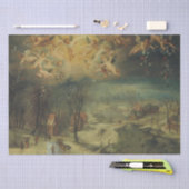 Winterlandschaft mit Dörfern Ansammlung Holz Seidenpapier (Handwerk)