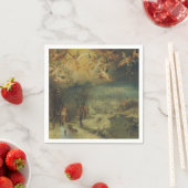 Winterlandschaft mit Dörfern Ansammlung Holz Serviette (Beispiel)