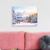 Winterlandschaft mit drei Buchdrucken Leinwanddruck (Insitu (Wohnzimmer))