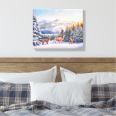 Winterlandschaft mit drei Buchdrucken Leinwanddruck (Insitu (Schlafzimmer))