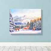 Winterlandschaft mit drei Buchdrucken Leinwanddruck (Insitu (Holzboden))