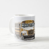 Winterlandschaft mit einem gelben Schulbus Kaffeetasse (Vorderseite Links)