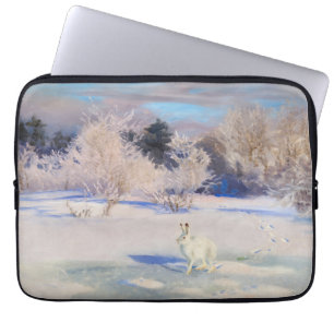 Winterlandschaft mit einem Weißen Haus von B. Lilj Laptopschutzhülle