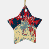 Winterlandschaft mit einzigartiger Schneeflocke Keramikornament (Rechts)