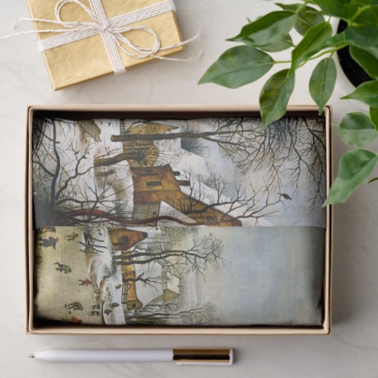 Winterlandschaft mit Eis-Skatern, Entdeckungsreise Seidenpapier (Geschenk)