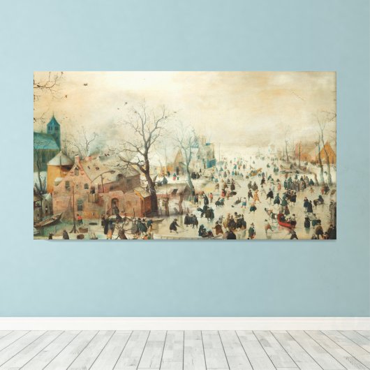 Winterlandschaft mit Eis-Skatern, Hendrick Averca Leinwanddruck (Insitu (Holzboden))