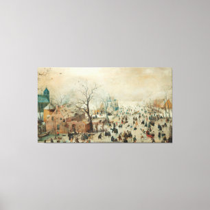 Winterlandschaft mit Eis-Skatern, Hendrick Averca Leinwanddruck