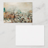 Winterlandschaft mit Eis-Skatern Mitteilungskarte (Vorne/Hinten)