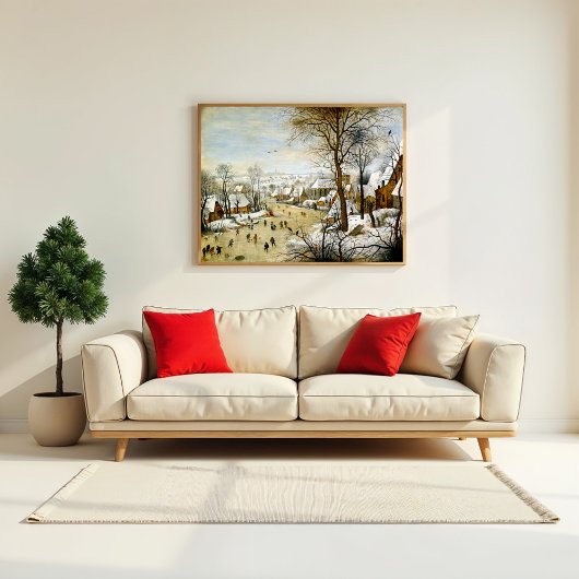 Winterlandschaft mit Eis-Skatern Poster