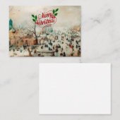 Winterlandschaft mit Eis-Skatern - Weihnachten Mitteilungskarte (Vorne/Hinten)