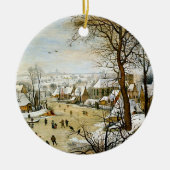 Winterlandschaft mit Eis-Skatern, Weihnachtsbaum Keramik Ornament (Vorne)