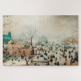 Winterlandschaft mit Eisdielen-Skatern Puzzle