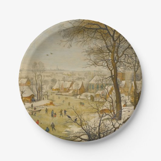 Winterlandschaft mit Eisfallen und Eisfallen Pappteller (Vorderseite)