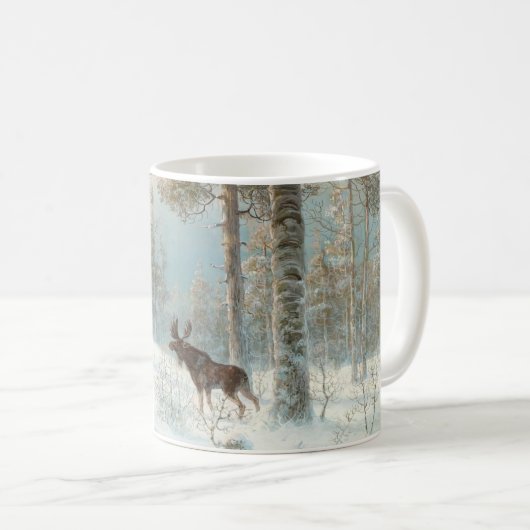 Winterlandschaft mit Elche Kaffeetasse (VorderseiteRechts)