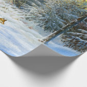 Winterlandschaft mit Fuchs im Niedergang Geschenkpapier (Ecke)