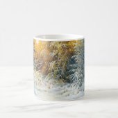 Winterlandschaft mit Fuchs im Niedergang Kaffeetasse (Mittel)