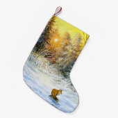 Winterlandschaft mit Fuchs im Niedergang Kleiner Weihnachtsstrumpf (Vorderansicht (hängend))