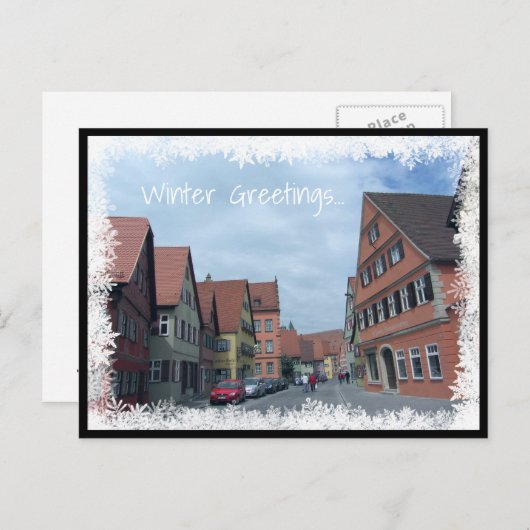 Winterlandschaft mit Häusern Postkarte (Vorne/Hinten)