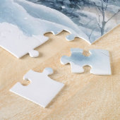 Winterlandschaft mit Hirsch Puzzle (Seite)