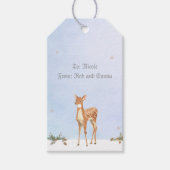Winterlandschaft mit Hirschgeschenk-Tag Geschenkanhänger (Vorderseite)