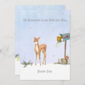 Winterlandschaft mit Hirschkirchenkarte Feiertagskarte (Vorne/Hinten)