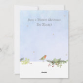 Winterlandschaft mit Hirschkirchenkarte Feiertagskarte (Rückseite)