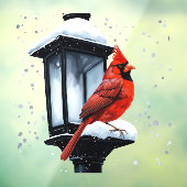 Winterlandschaft mit Kardinal Bird Urlaub Weihnach Fensteraufkleber (Blatt 3)
