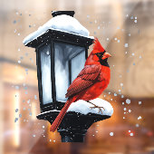 Winterlandschaft mit Kardinal Bird Urlaub Weihnach Fensteraufkleber (Blatt 2)