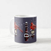Winterlandschaft mit Kardinal Bird Urlaub Weihnach Kaffeetasse (Vorderseite Links)