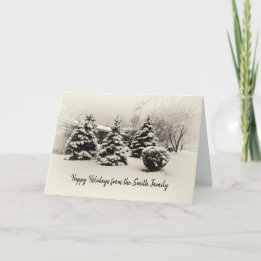 Winterlandschaft mit Kiefern Feiertagskarte