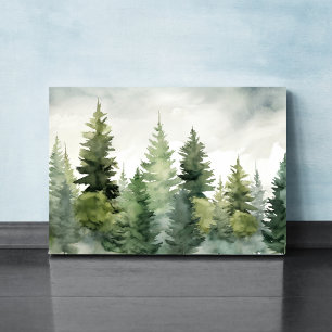 Winterlandschaft mit Kiefern Leinwanddruck
