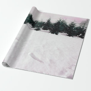 Winterlandschaft mit Lärchen im Schnee Geschenkpapier