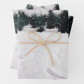 Winterlandschaft mit Lärchen im Schnee Geschenkpapier Set (Beispiel)