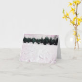 Winterlandschaft mit Lärchen im Schnee Karte (Gelbe Blume)