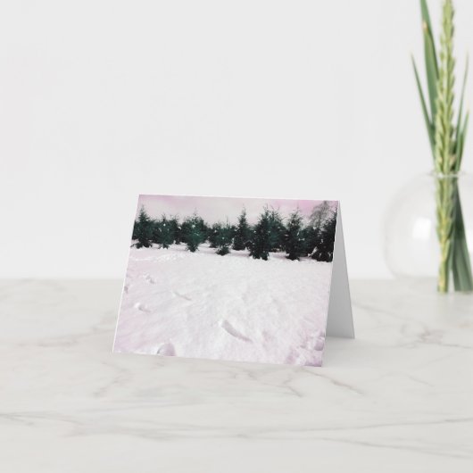 Winterlandschaft mit Lärchen im Schnee Karte (Vorderseite)