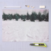 Winterlandschaft mit Lärchen im Schnee Seidenpapier (Handwerk)