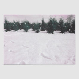 Winterlandschaft mit Lärchen im Schnee Seidenpapier