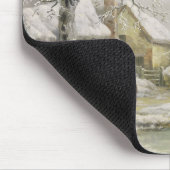 Winterlandschaft mit Männern Schneeballspiel und a Mousepad (Ecke)