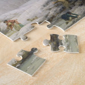 Winterlandschaft mit Männern Schneeballspiel und a Puzzle (Seite)