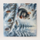 Winterlandschaft mit Maus Puzzle (Horizontal)