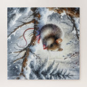 Winterlandschaft mit Maus Puzzle (Horizontal)