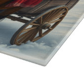 Winterlandschaft mit Pferden und Hütten Schneidebrett (Ecke)