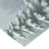 Winterlandschaft mit Pferden und Hütten Tischdecke (Schrägansicht)