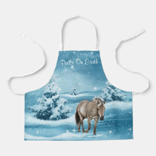 Winterlandschaft mit Pferdeschnee und Schürze der
