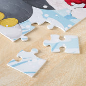 Winterlandschaft mit Pinguin und Snowman Kid's Puz Puzzle (Seite)