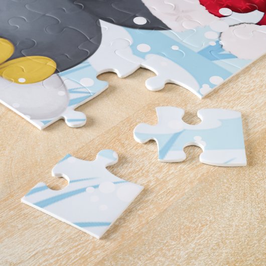 Winterlandschaft mit Pinguin und Snowman Kid's Puz Puzzle (Seite)