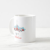 Winterlandschaft mit Roter Kirche und Weihnachtsst Kaffeetasse (Vorderseite Links)