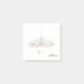 Winterlandschaft mit Roter Kirche und Weihnachtsst Post-it Klebezettel (Vorderseite)