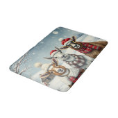 Winterlandschaft mit Schafen und Kabinen Badematte (Schrägansicht)